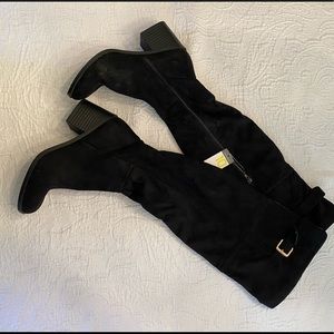 Primark Black Faux Suede Over The Knee Boot